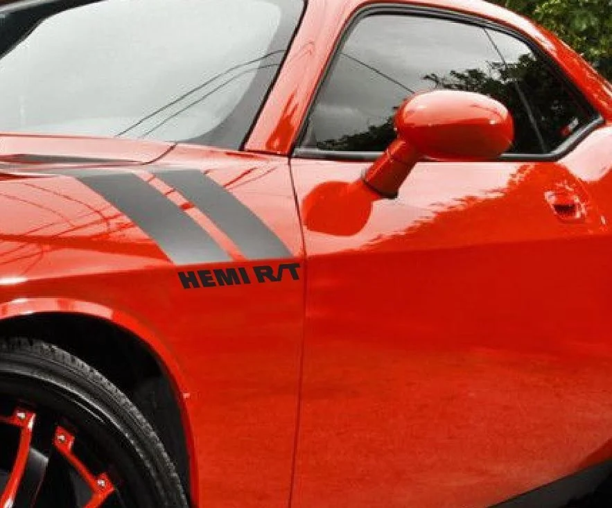 

For 1Set/2Pcs 1Pair Dodge Challenger HEMI RT Lettering Only Vinyl Decal 3M Car Styling