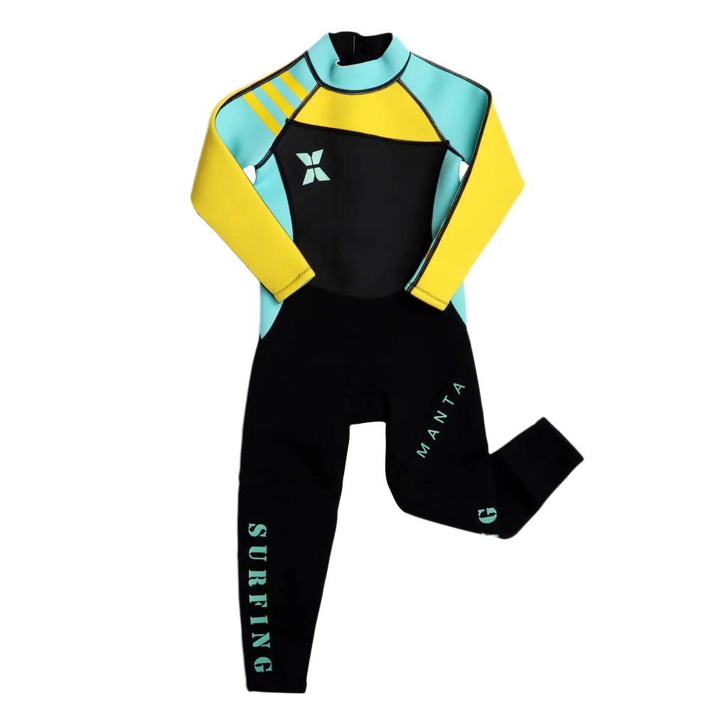 2.5mm Neoprene Surf Sports Swimming Wetsuit Full Body Swimwear UV Protection SPF 50+ for Girl Kids 3 Colors