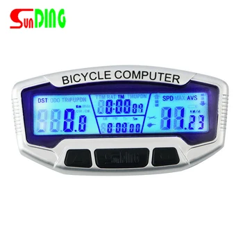

SunDing 558-A Wired Waterproof Bike Computer LCD Backlight Cycling Bicycle Odometer Speedometer Stopwatch Velometer Hot Sale