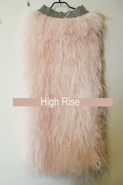 Длинная прямая юбка из страусиного пера с длинным левым разрезом,# SKT026 - Цвет: nude pink