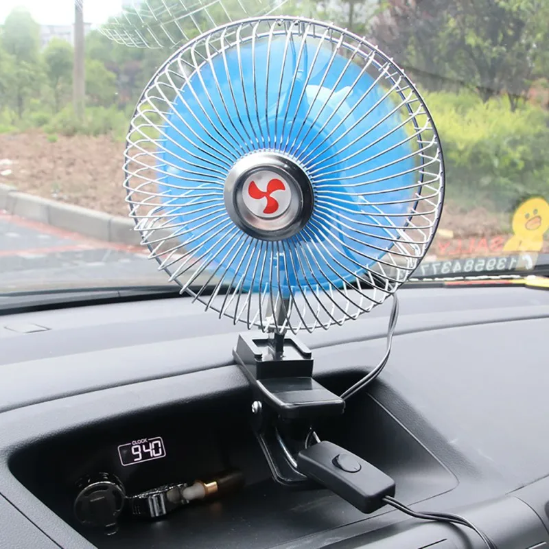 6 Inch 12vmini Electric Car Fan Low Noise Summer Car Air