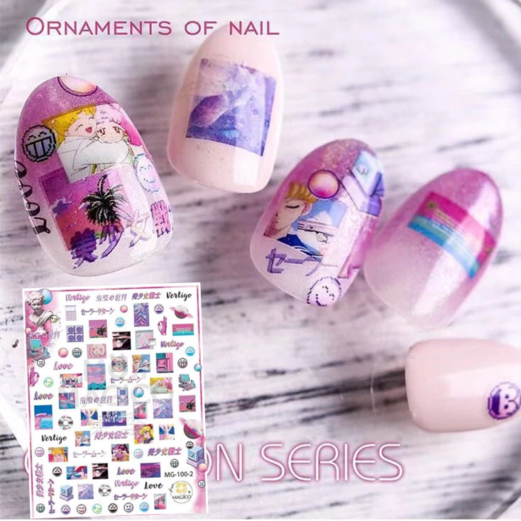 MG серия девушка дизайны MG-100-2 стикеры 3D на ногти nail Art деколь шаблон diy ногтей инструмент украшения