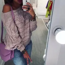 MISSKY Женский рукав «летучая мышь» сплошной цвет цветок вязаный пуловер толстый свитер