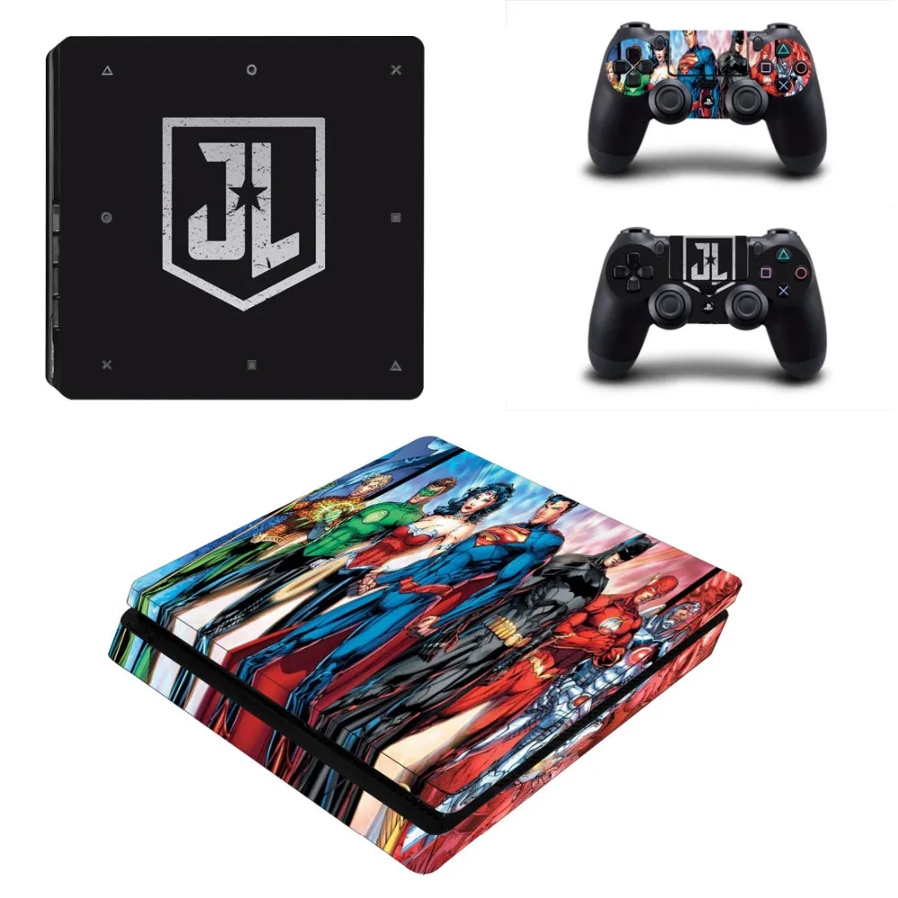 

Justice League Batman Superman PS4 Slim Skin Sticker Decal for PlayStation 4 Console and Controller PS4 Slim Skin Stickers Vinyl