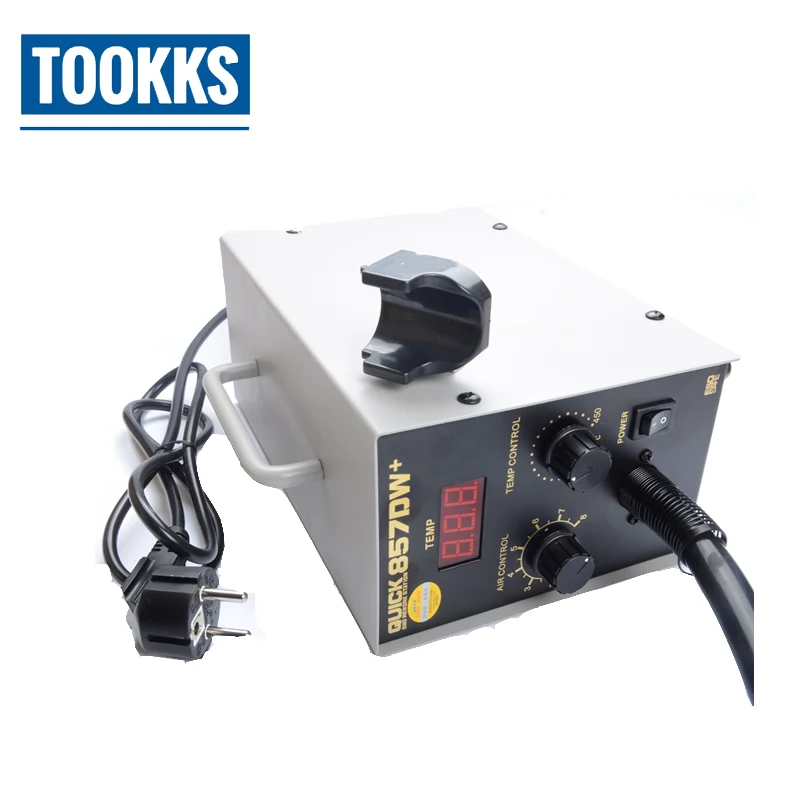 

580W 220V QUICK 857DW+ Adjustable Hot Air Gun Electric Heat Gun Soldering Tempeture Digital Display Soldering Station