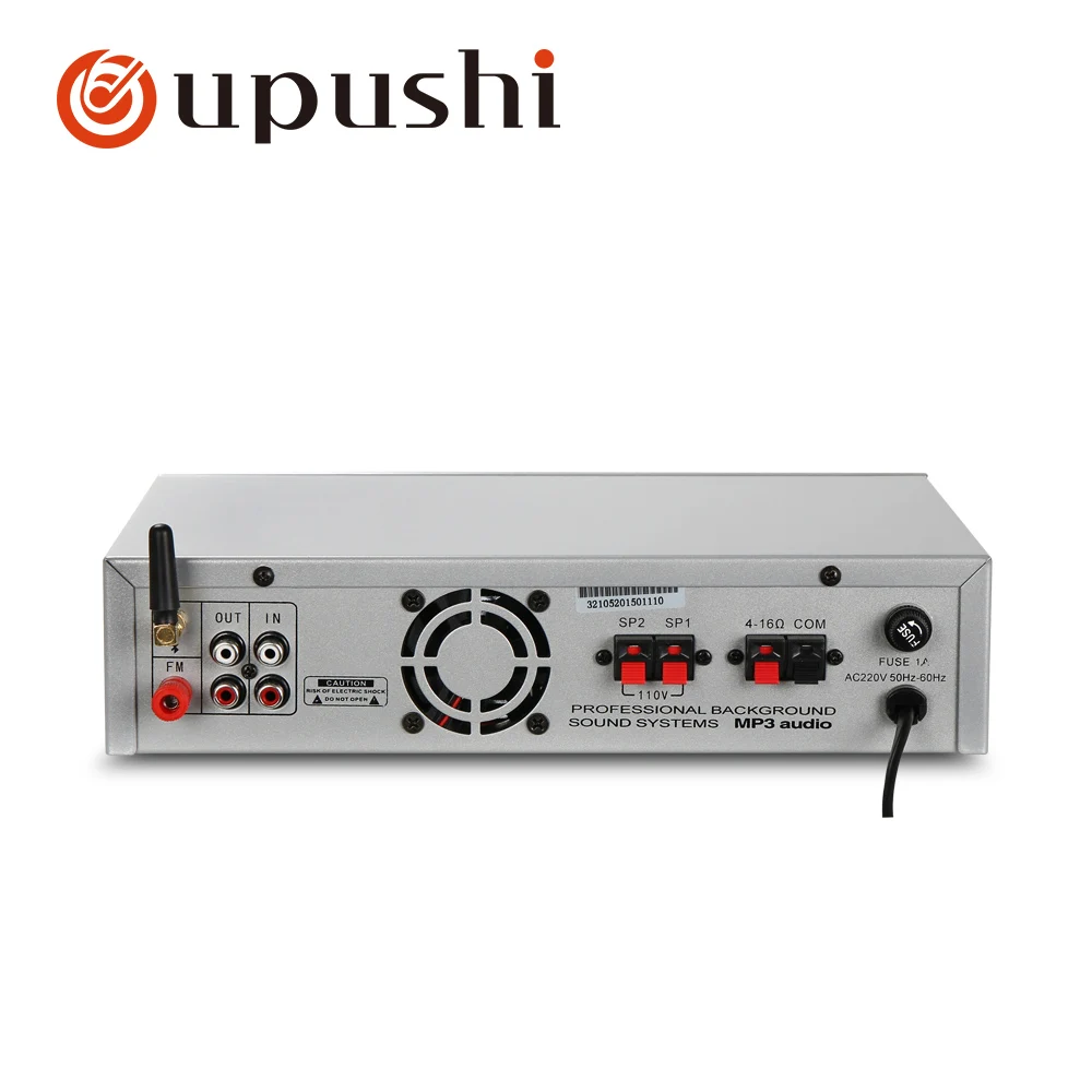 Oupushi pa system 50w home stereo amplifier bluetooth mini aduio amplifier small power amp with USB, SD card, FM