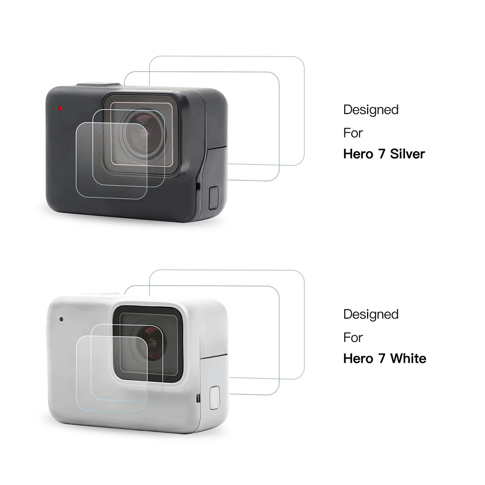 SHOOT-Double-Tempered-Glass-Lens-LCD-Screen-Protector-for-GoPro-Hero-7-Sliver-White-Camera-Protective (2)