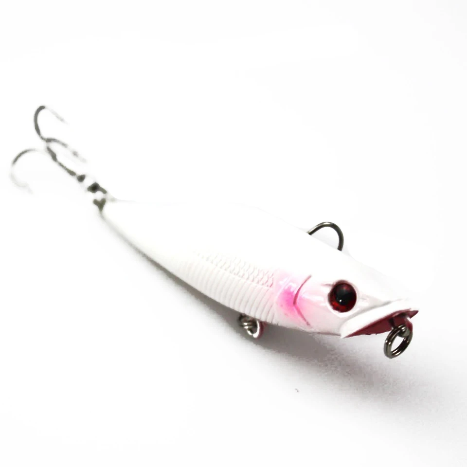 1 pieza 7 cm 7,2G Señuelos de Pesca con ojos 3D señuelo Crankbait Wobblers Isca Poper Pesca Japón aparejos de Pesca