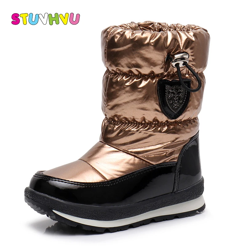 

Winter boots children shoes kids snow boots waterproof thickening bottom snow shoes boys and girls plus velvet warm cotton boots