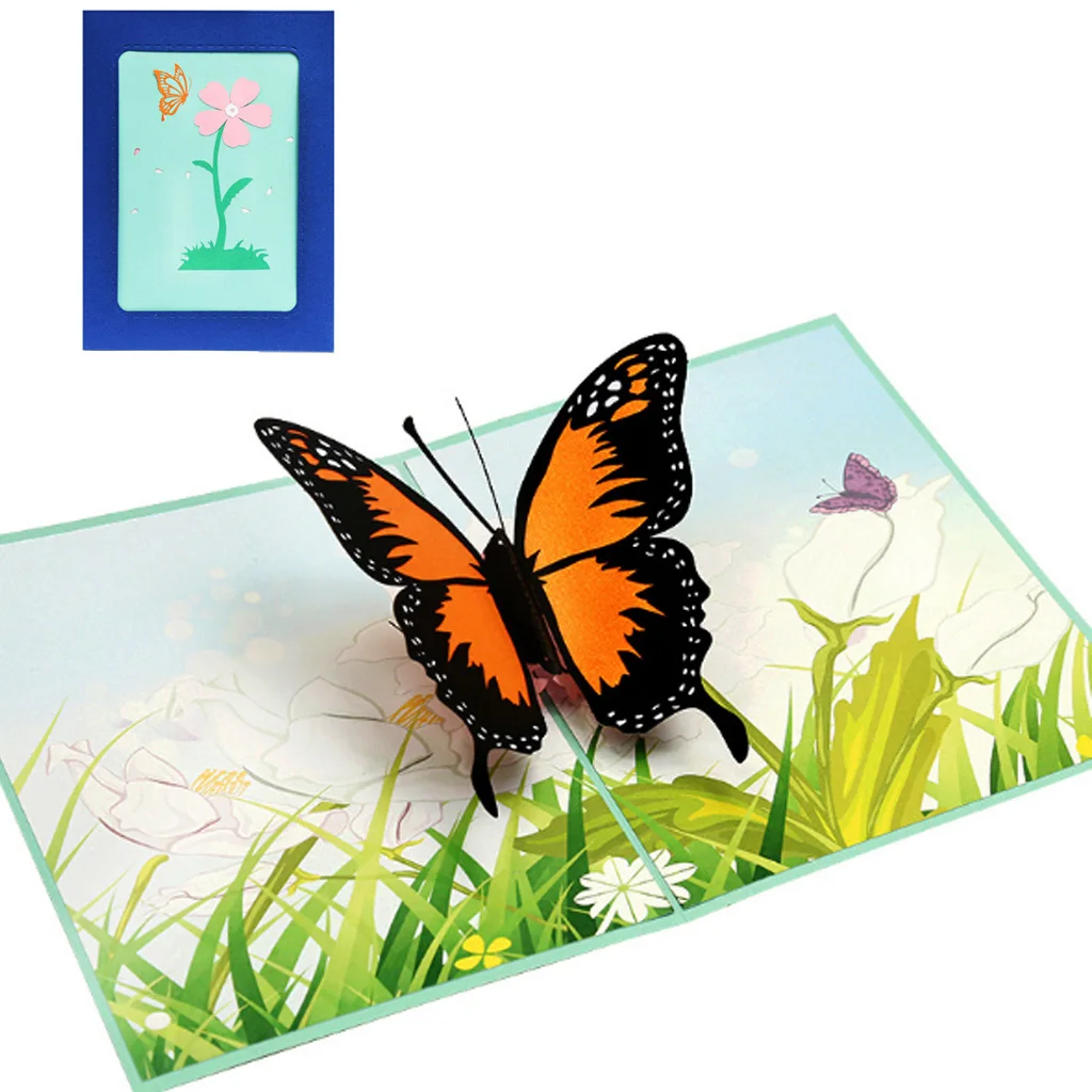 Пчела цветок поздравительные открытки ручной работы День рождения Свадебные приглашения 3D всплывающие открытки - Цвет: 70