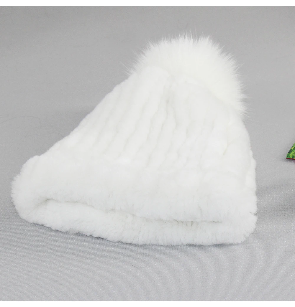 Настоящий мех кролика шапочки шапки женские зимние теплые ручной работы вязаные шапки из меха кролика рекс стрейч шапка из меха кролика рекс