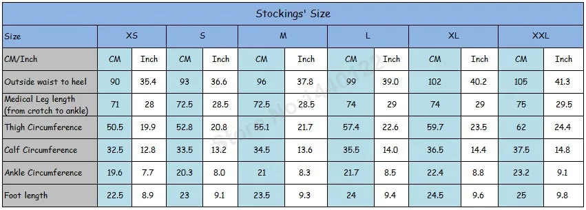 stockings size
