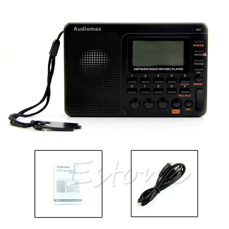 Цифровая настройка ЖК приемник TF MP3 REC плеер AM FM SW Полнодиапазонный радиоприемник