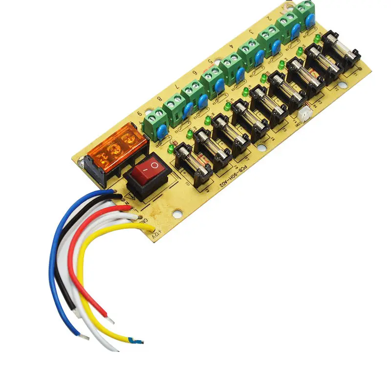

12V DC power distribution 9-way PCB board terminal block for switching power supply electricity current wiring LED switch
