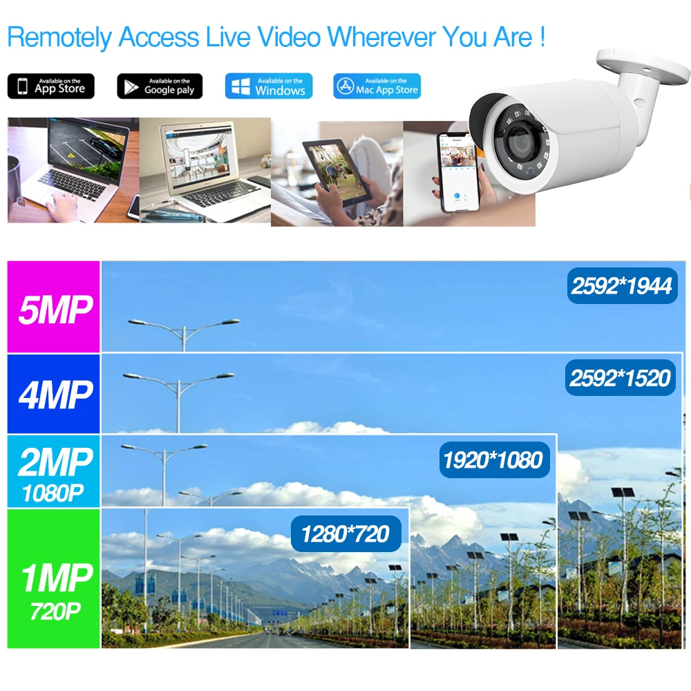  8CH CCTV System 4PCS Ultra 5MP Outdoor Security POE Camera with Hikvision 8 POE NVR DS-7608NI-K2/8P - 33044065825