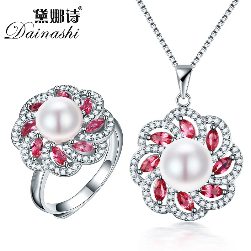 Dainashi новинка 2019 ювелирный набор с жемчугом серебро 925 ожерелье кольца ювелирные