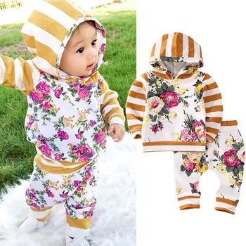 

Princess Kids Baby Girl Clothes Set Hooded Sweatshirt Floral Tops Hoodies Pants Leggings 2pcs Clothing Girls Outfits Set