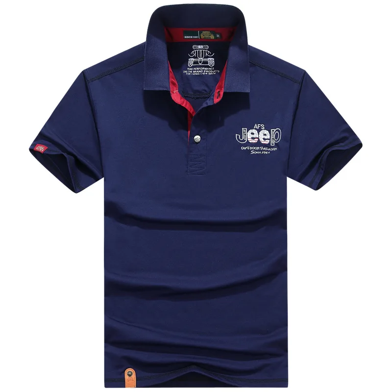 

AFS JEEP Brand Summer Polo Shirt Men Casual Cotton Breathable Embroidery Letter Polo Men Short Sleeve polo hombre Plus M-XXXL
