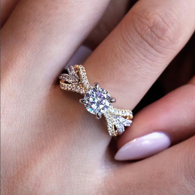 

Classic Petal Crystal Geometry Joint Silver Rings Exquisite Women Valentine Jewelry Gift Romantic Female Ring