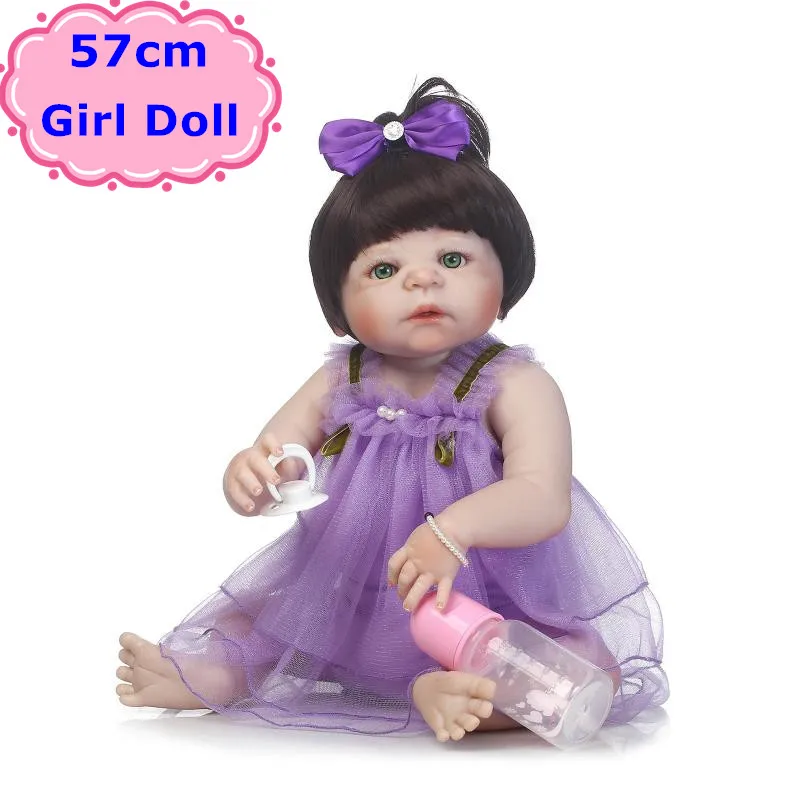 

Pretty Dressing NPK 22inch Full Silicone Reborn Baby Girl Doll Real Alive Bebe Reborn Menina Boneca Kids Toys Girl Birthday Gift