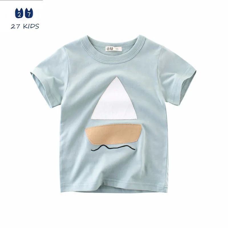 

Summer Baby Cartoon T-shirt Ship Cotton TShirt For 1-8Y Boy Kids Tops Children Clothing Kindergarten Clothes Brand Infants Shirt