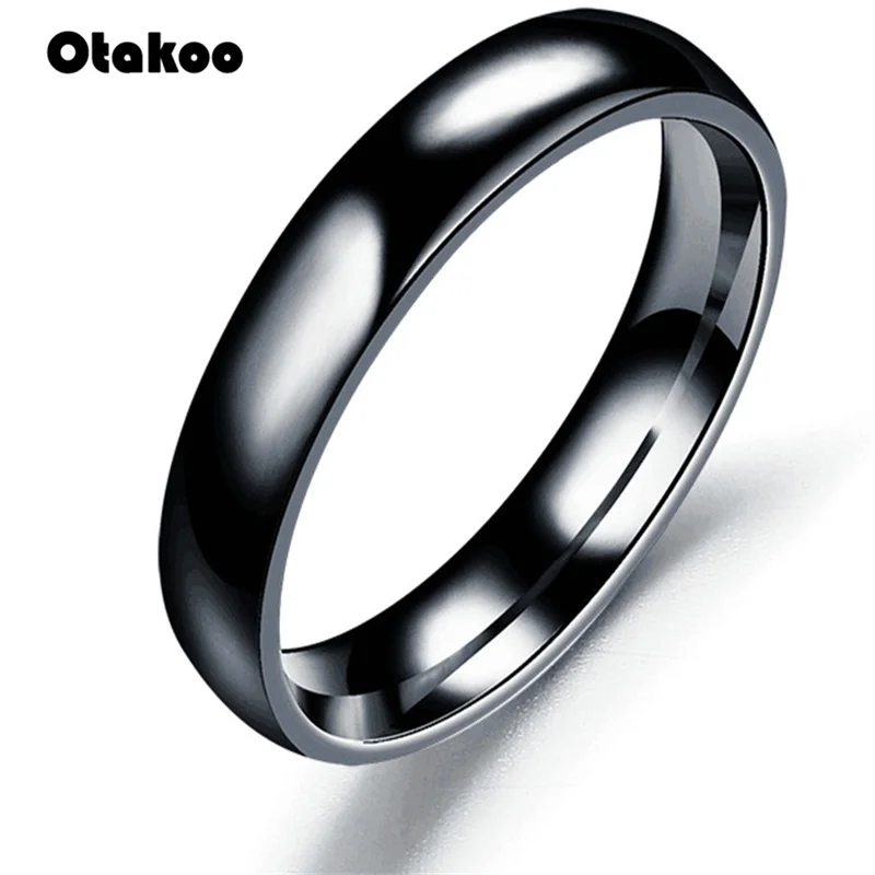 Otakoo простое гладкое серебряное кольцо из нержавеющей стали обручальное парные