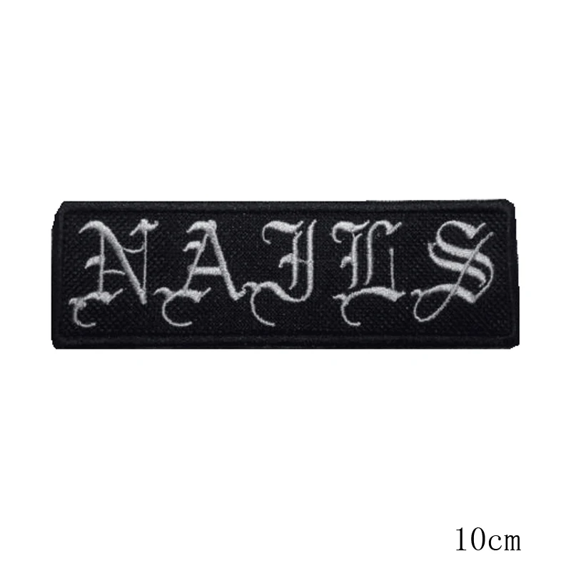 

NAILS iron on Patches for clothes Embroidery Patch Terror Disgrace Hardcore Punk Grindcore applique