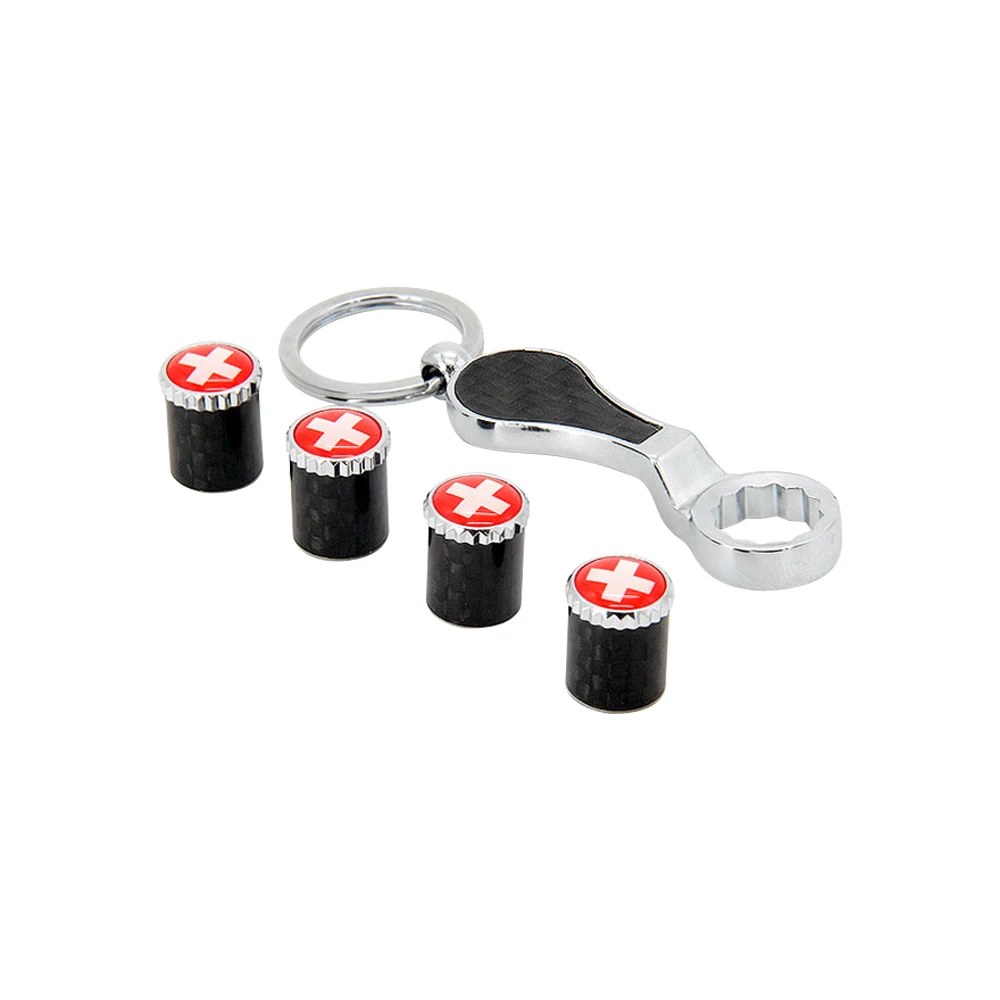 

Car Styling For Switzerland Flag Logo Tire Valve Stem Caps Rim Sticker For Octavia Volkswagen Golf Polo Bora Megane Honda RAV4