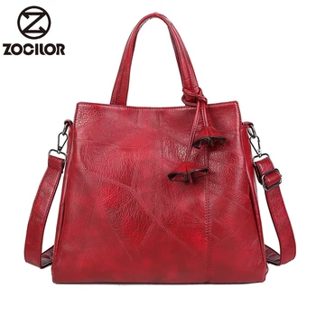 

Fashion stitching high quality soft leather Multi-layer large pocket handbag women's handbag shoulder bag large capacity bag