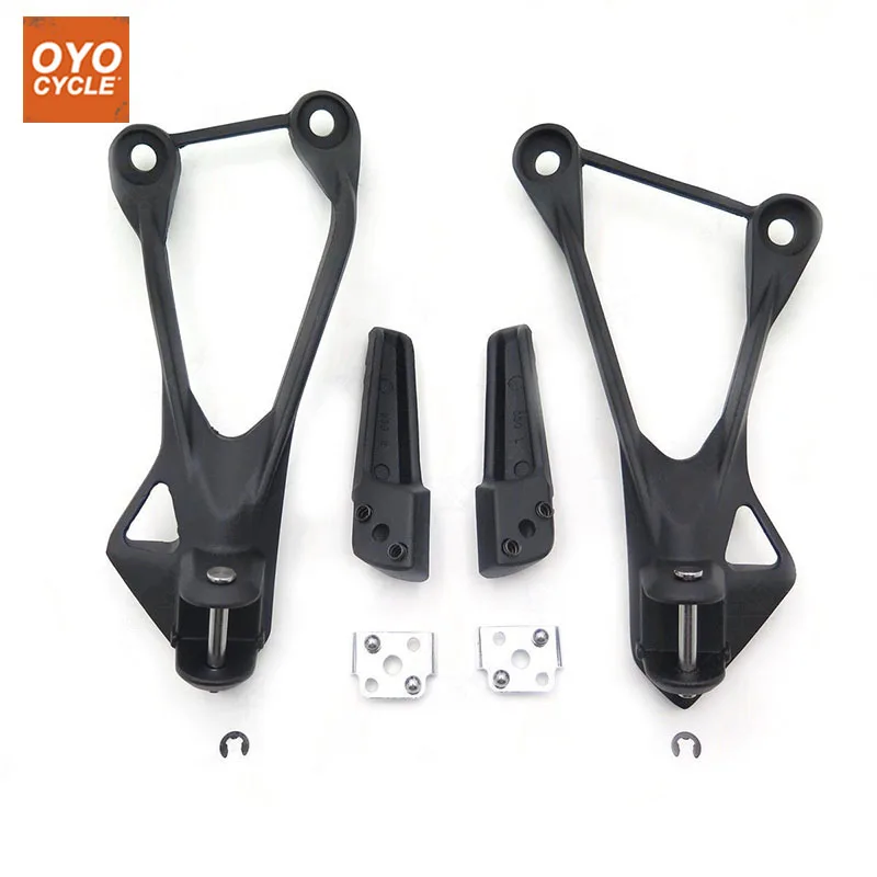 

Front Driver Rider Foot Pegs For For Kawasaki Ninja ZX6R 2005 2006 2007 2008 Bracket Footrests Footpegs ZX-6R Foot Rests