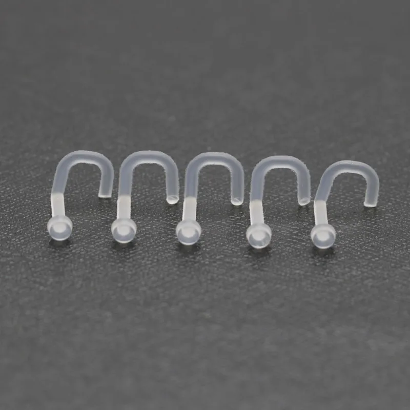 10pieces invisible silicone nose studs piercing ring clear soft bio plastic small nose tragus for women body pircing jewelry 5