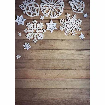

LIFE MAGIC BOX Background For Photos Wood Snowflake Backdrops