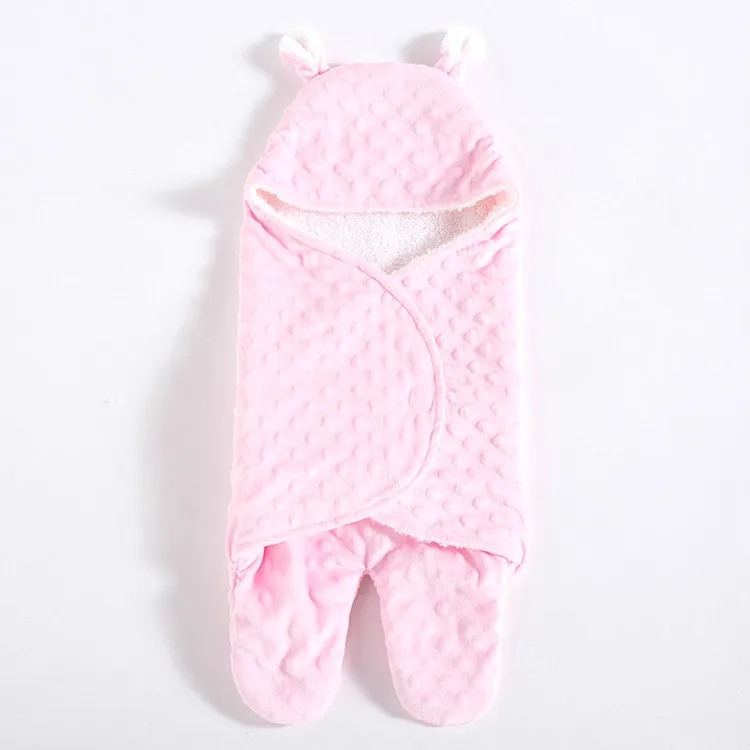 

0-6 months Baby Blanket Swaddling months baby newborn coral fleece blankets wrapped baby sleeping bag quilt bag split anti kick