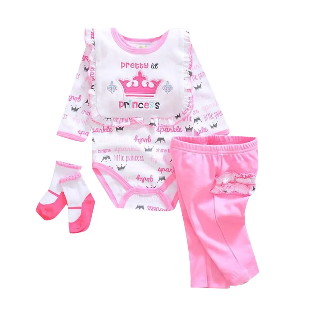 Одежда подходит для 50 55 см Reborn Baby Doll игрушки комбинезон брюки носок 3 шт./компл.