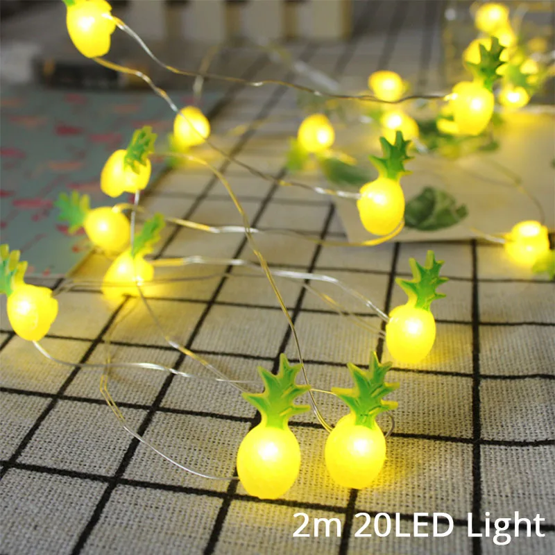 2m LED Летние тропические одноразовые столовые приборы зеленая Пальмовая бумага с Фламинго Салфетка под тарелку кружку соломенная Гавайская Луау вечерние принадлежности Свадебный декор - Цвет: 2m LED