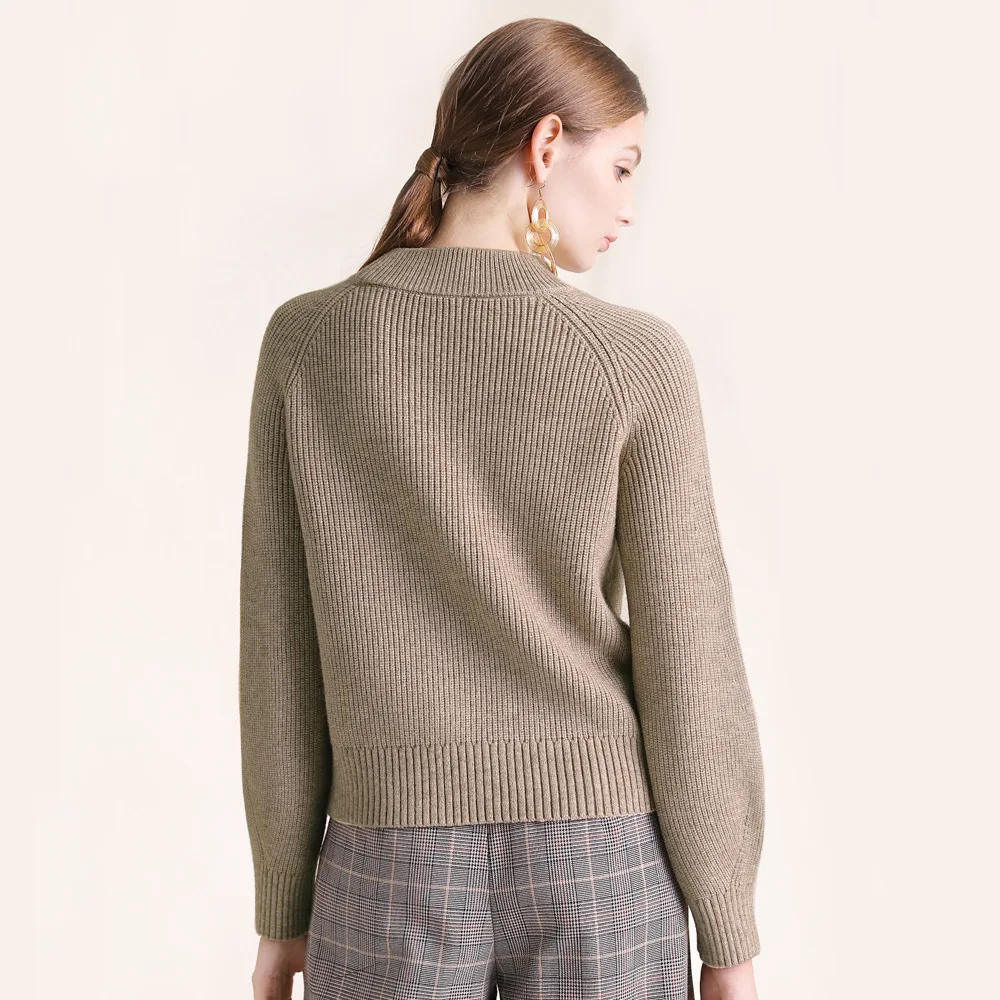 Solid elastic knit loose pullovers sweater 2018 new o-neck women autumn winter basic long sleeve sweater