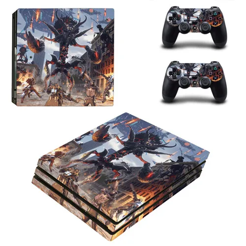 KYSP4P-0858 Земля силы обороны железным дождем PS4 про кожу Стикеры для Игровые приставки 4 консоль и контроллеры PS4 про кожу виниловая наклейка, стикер - Цвет: KYSP4P-0858