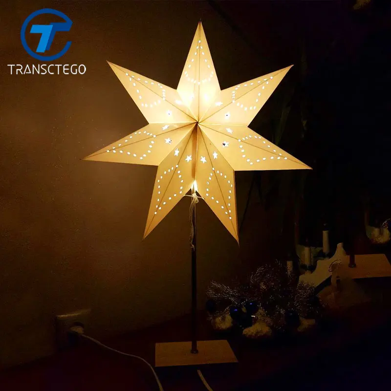 Led Desk Lamp Table Light Paper Star Wood Nordic Design Of Led Desk Lamp Table Light Paper Star