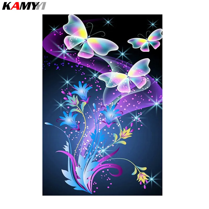 

Diy Diamond Painting Flowers & Butterfly Full Square Resin Mosaic Handmade 3D Diamond Embroidery Cross Stitch Kits XY1