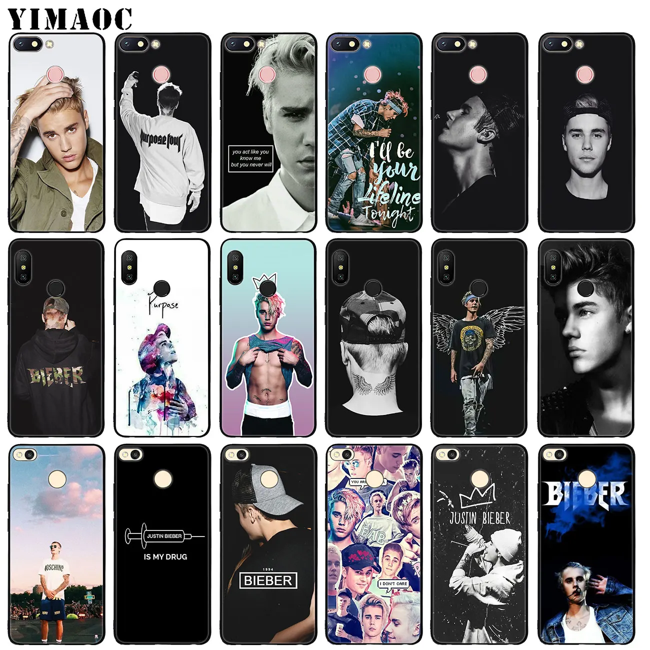 YIMAOC Justin Bieber Soft Silicone Phone Case for Xiaomi Redmi 6A 5A Note 7 4 4X 5 Plus 6 Pro Mi Plus Black TPU Cover