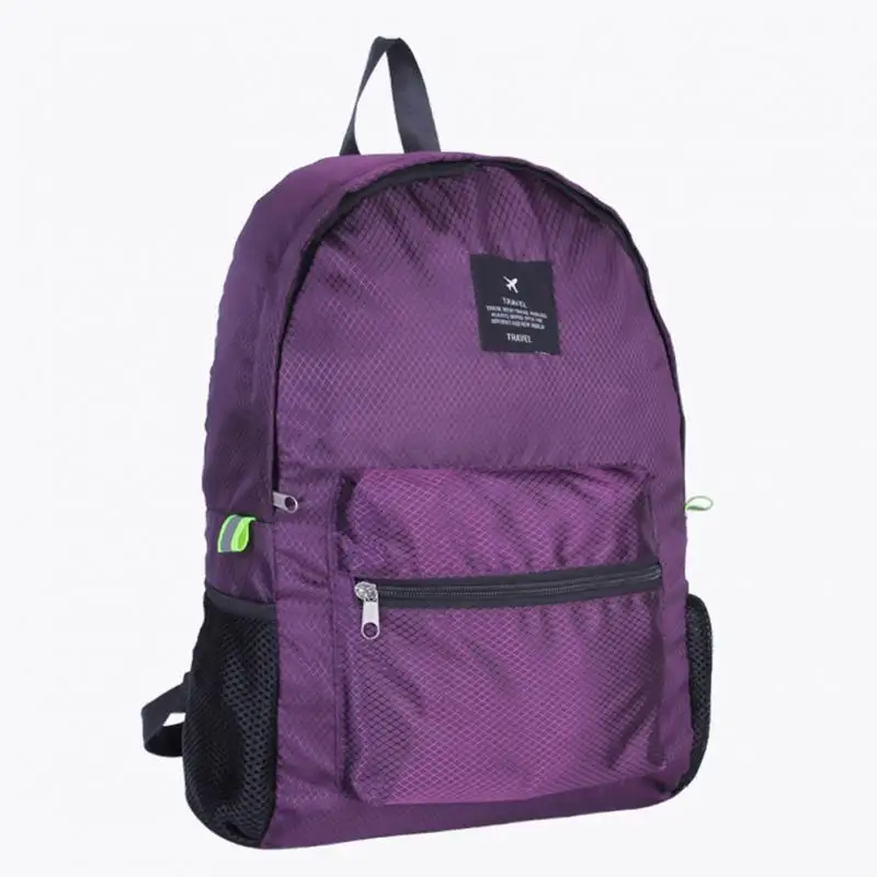 Легкий нейлоновый складной рюкзак, Студенческая сумка, складная сумка, Ультралегкая уличная сумка для женщин и мужчин, дорожная походная сумка#10 - Цвет: purple