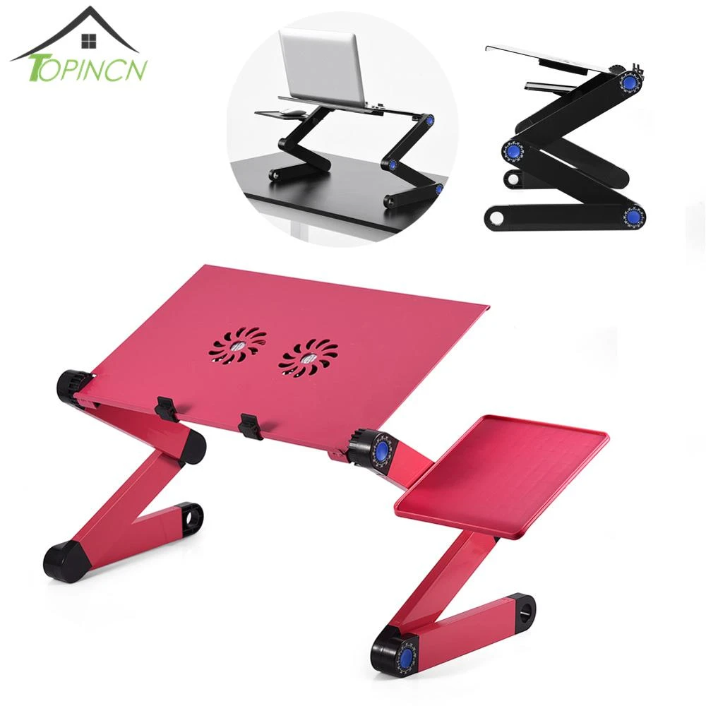 調整可能な Pc デスク人間工学ポータブルテレビベッド Lapdesk トレイ Pc テーブルスタンドノートブックテーブルデスクスタンドとマウスパッド Laptop Desks Aliexpress