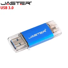 

JASTER Wholesale Customer LOGO Type-C 3.1 Usb 3.0 Flash Drive Pendrive 8GB 16GB 32GB Pen Memory Stick For Android Phones