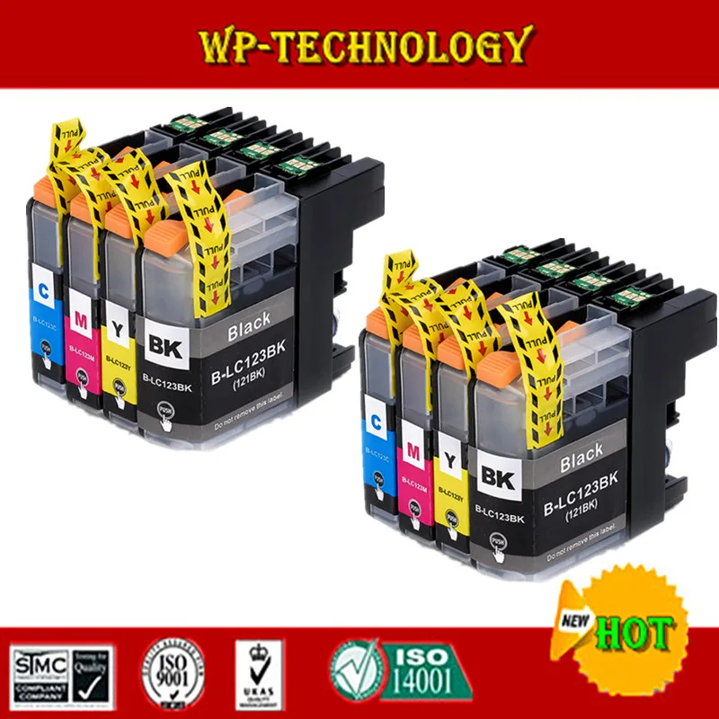 8PK Compatible Ink Cartridge For Brother LC123 For DCP J552DW J752DW Printer Cartridges LC 123