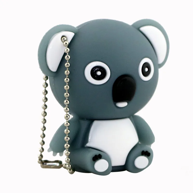 Милый флеш-накопитель Koala, мультяшный USB накопитель, 128 ГБ, 64 ГБ, 32 ГБ, 16 ГБ, 8 ГБ, флеш-память, USB флеш-накопитель, флеш-накопитель, подарки для девочек - Цвет: gray