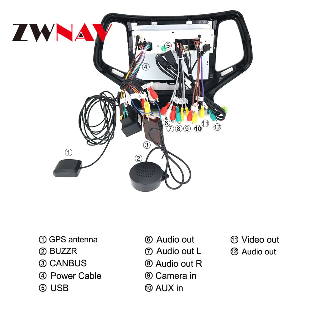 Clearance Android 8.0 4+32G Car No DVD Player GPS navigation For JEEP Cherokee 2014 - 2018 headunit multimedia player tape recorder 7