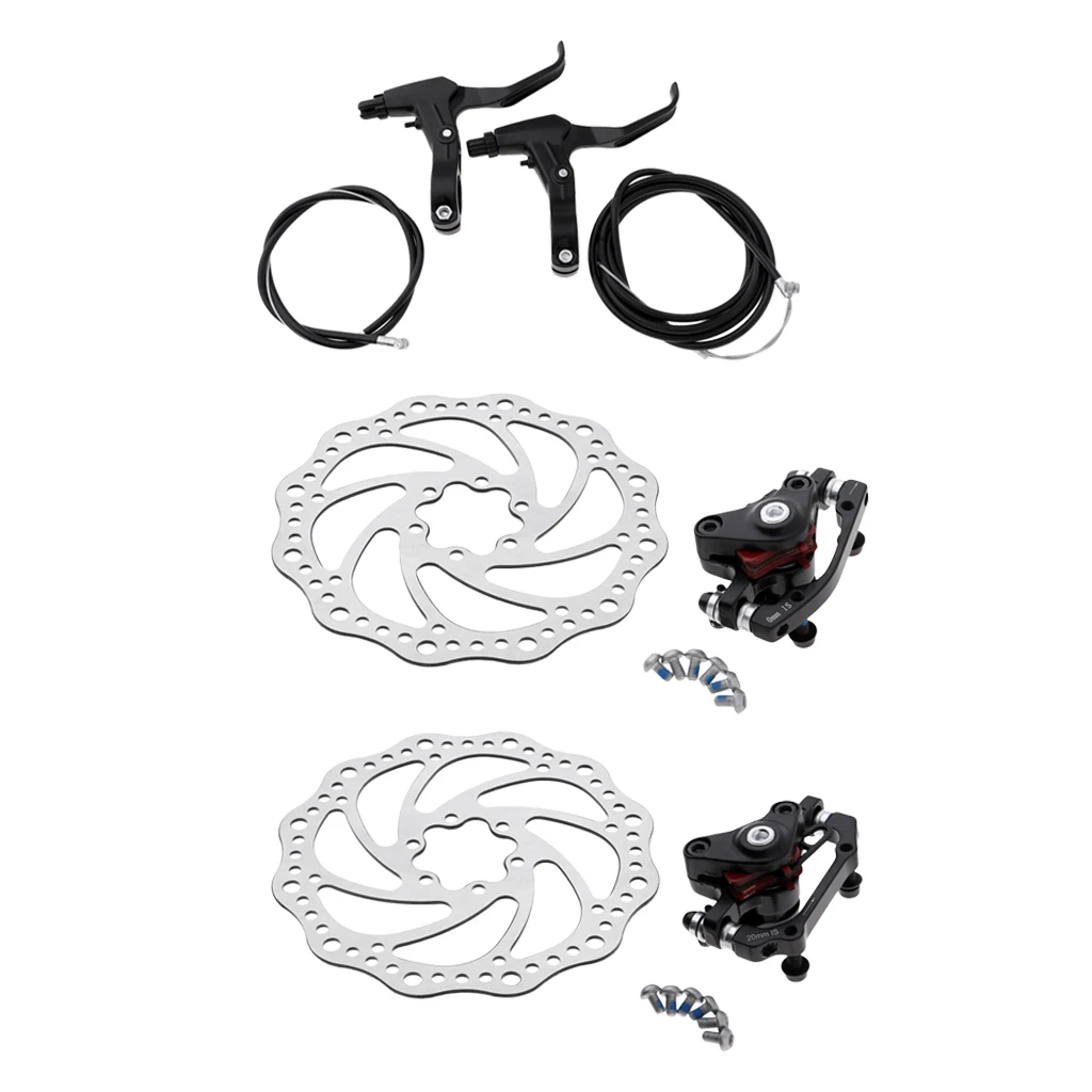 

Universal Bicycle Bike Mechanical Disc Brake Front and Rear 160mm whit Bolts and Cable for Mountain Bike Road Racing Bike