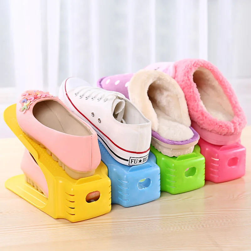 

Display Rack Shoes Organizer Space-Saving Plastic Storage
