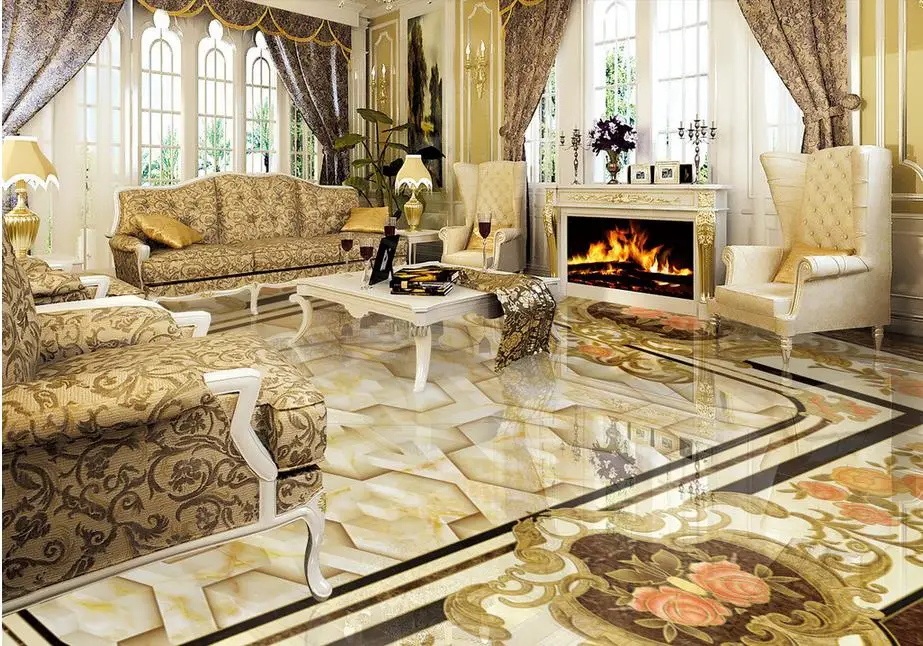 3d flooring wallpaper-roll-size Stone parquet self adhesive wallpaper
3d floor tiles photo wallpaper 3d flooring European style
