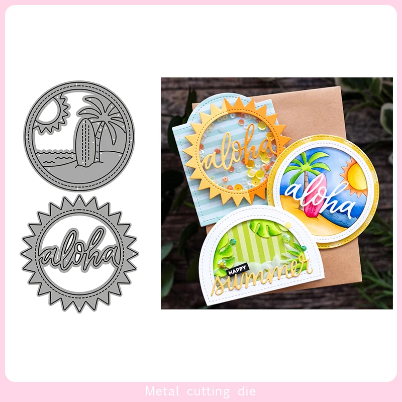 

Summer Beach sunlight Metal Cutting Dies for DIY Scrapbooking Photo Album Decorative Embossing Paper Card Crafts Die Cut 2019